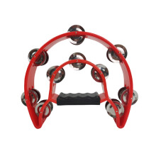 Half Moon Tambourine Double Metal Percussion with Ergonomic