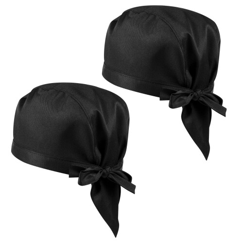 Pirate Chef Hat for Restaurant Work Black 2 pcs