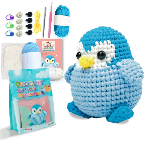 Crochet Kit Penguins Beginner DIY with Tools and