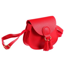 Red Tassel Crossbody Bag Portable Pouch 1 Piece