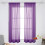 Dark Purple Polyester Sheer Curtain 39x79 in 1