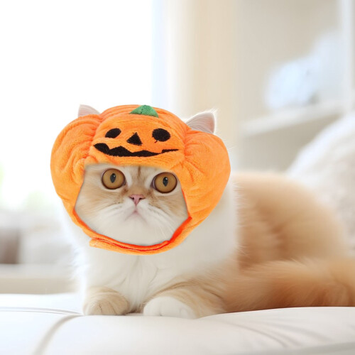 Halloween Cat Pumpkin Hat Pet Decoration 2