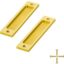 Flush Barn Door Handles Gold 6 Inch 2 Pack