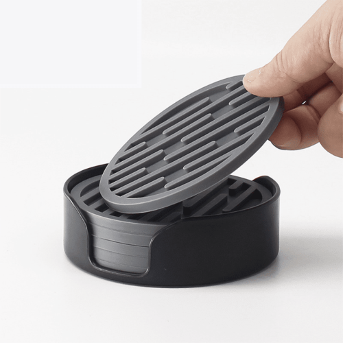 Silicone Coasters Set with Holder 7 Pieces