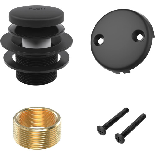 Matte Black Bathtub Drain and Overflow Kit Universal Metal
