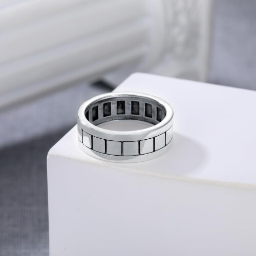 Men's 925 Sterling Silver Wedding Ring Size 8-12 2