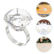 Fake Engagement Ring for Women with Glass Stones Wedding