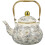 Vintage enamel tea kettle floral design 2L steel handle 1