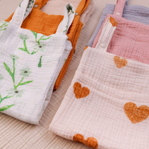 Baby bedside hanging bag cotton organiser with multiple 2