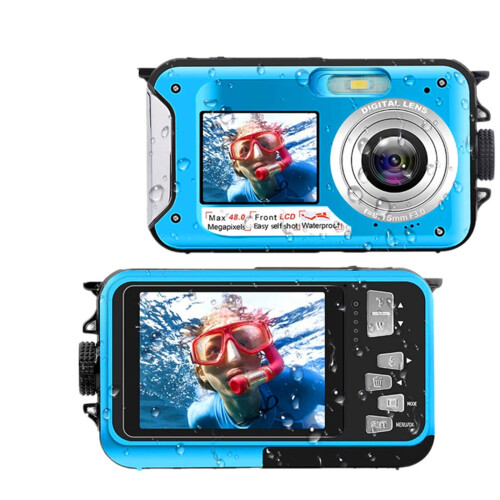 Waterproof Digital Camera 2.7K 48MP with Selfie Screen