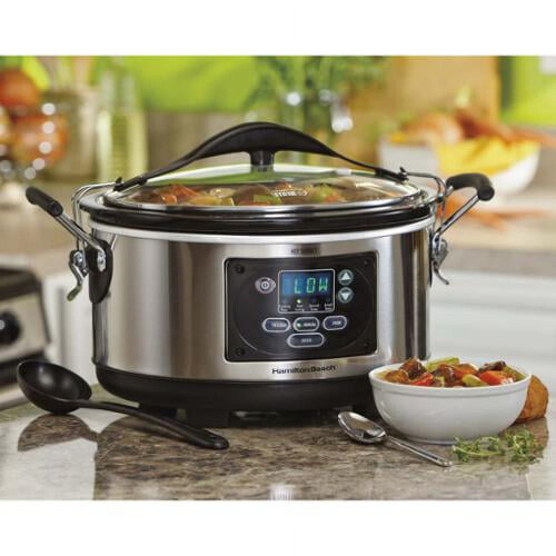 6 Quart Portable Slow Cooker with Probe 1