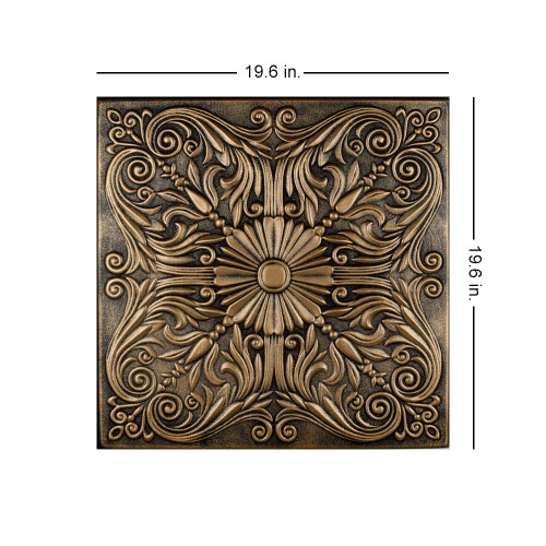 Spanish Silver Foam Ceiling Tile Antique Brass 8 Pieces 1
