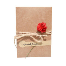 Cowhide Dried Flower Greeting Card Vintage Style