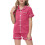 Silk-Look Short-Sleeve Pajama Set Button-Front Two-Piece 1