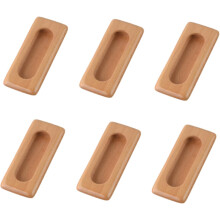 Wood Dresser Knobs Beech Varnish 6 pcs 88 x 35 mm