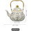 Vintage enamel tea kettle floral design 2L steel handle 2