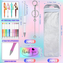 1 Set Sleutelhangers Maken: Kralenpen, Kralen Sleutelhangers met Hersluitbaar Zakje voor Het Personaliseren van Sleutelhangers en Cadeaus