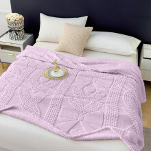 Raschel Blanket Soft Thick Double Layer 28x39in Purple