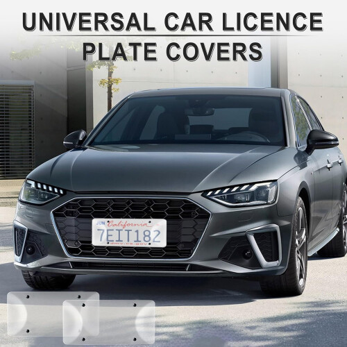 License Plate Frames Grey with Screws and Caps 2-Pack 1