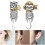 Asymmetrical Graffiti Cat Earrings Silver Unisex Jewelry 2