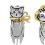 Asymmetrical Graffiti Cat Earrings Silver Unisex Jewelry 4