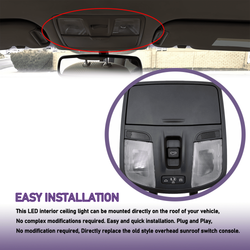 LED Dome Map Reading Light for Hyundai Elantra AD 2018-2022 2