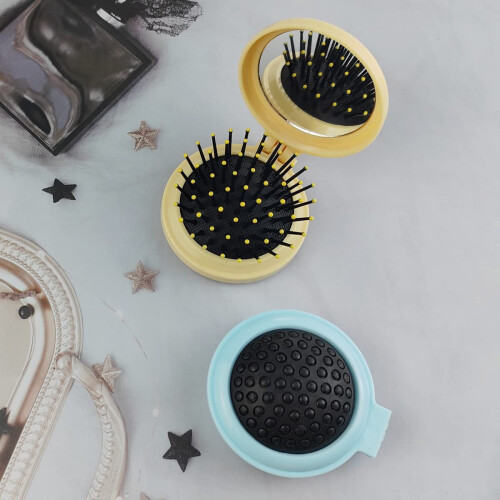 Folding Travel Hair Brush Set with Mirror 9PCS 2