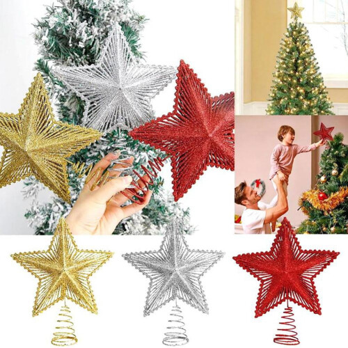 Iron Glitter Christmas Tree Topper Star Ornament 2