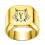 Stainless Steel Initial Ring A to Z Gold Tone Size 5 1