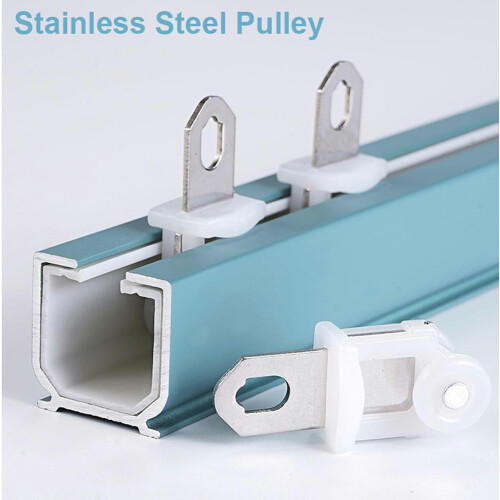 Système de rails de plafond en aluminium robuste 480 cm noir 2