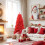 Red PVC Christmas Tree 6FT 804 Tips 3-Part Hinged Metal 7
