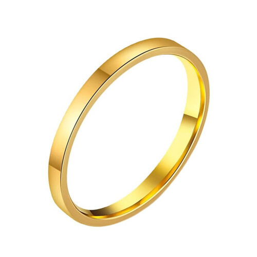 Stainless Steel Minimalist Ring Gold Size 12