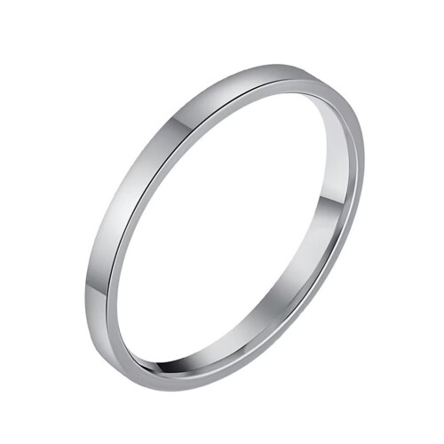 Stainless Steel Minimalist Ring Silver Size 6