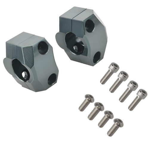 Motorcycle Handlebar Riser Aluminum Alloy Gray 1