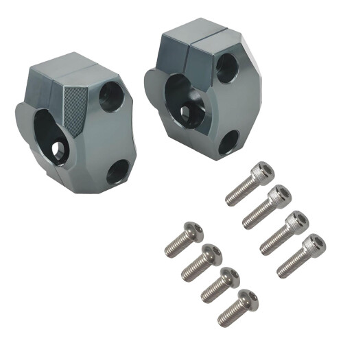 Motorcycle Handlebar Riser Aluminum Alloy Gray 2