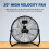 Ventilador de chão de 20 polegadas de alta velocidade com 3 velocidades, estrutura robusta em metal. 8