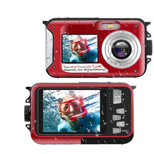 Waterproof Digital Camera 2.7K 48MP with Selfie Screen