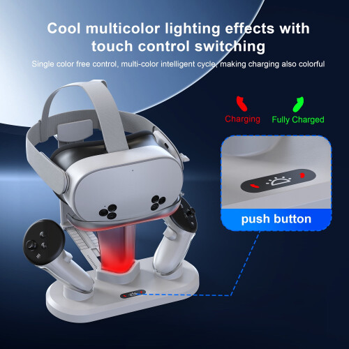 Charging Dock for Meta Quest 3 and 3S with LED, Elite 2