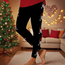 Women's Christmas Print Leggings Stretchy Elastic Waist