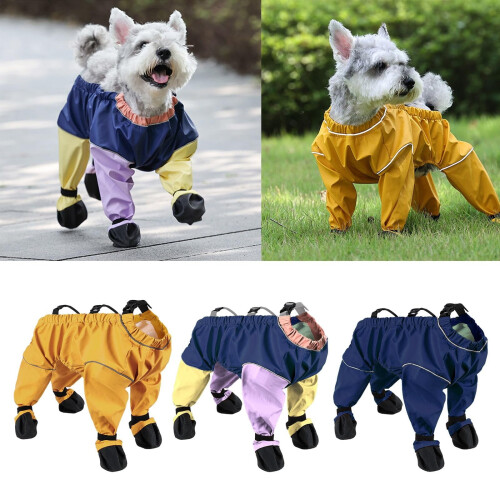 Dog Snowsuit with Boots Dark Blue Small 2
