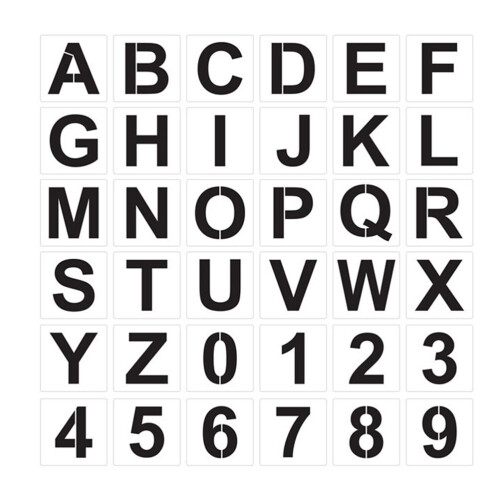 Stencil Paint Set Alphanumeric Hollow-Out Template 2 Sets