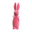 Flocked Standing Easter Bunny Figurine Pink S-5.2 inch 1