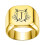 Stainless Steel Personalized Square Initial Ring Gold J 1