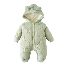 Puffer Jacket for Toddlers Solid Green Hooded Zip-Up 6