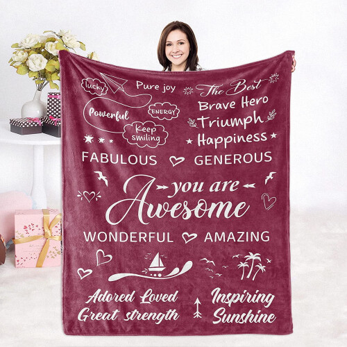 Purple Get Well Soon Throw Blanket 30x40in