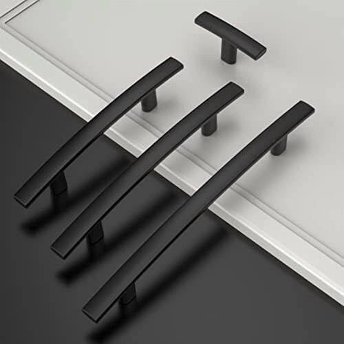 Kitchen Cabinet Pulls Matte Black 96mm Center 10 Pack 1