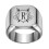 Stainless Steel Personalized Square Initial Ring A-Z Silver 1