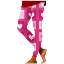 Heart Tights for Women Warm Straight-Leg Stretchable Lined
