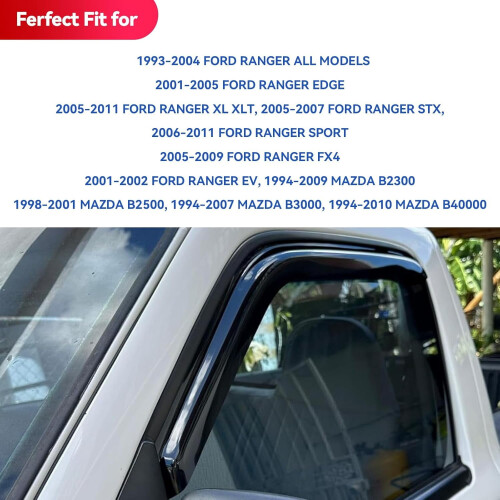 In-Channel Window Visors for Ford Ranger and Mazda B-Series 2