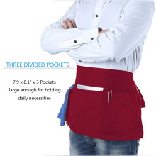 Short Waist Apron Polyester-Cotton Blend 3 Pockets